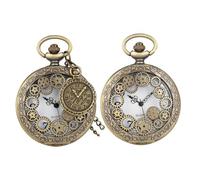 CONGARTENO Montre de Poche Classique Vintage Pendentif Collier en Métal Cadran Romain Accessoires pour Hommes et Femmes Usage Quotidien 2 Pièces