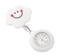 CONGARTENO Montre de Poche D'infirmière Adorable et Rétractable en Silicone Blanc, Accessoire Pratique pour Aide Soignante Facile à Porter Quotidien