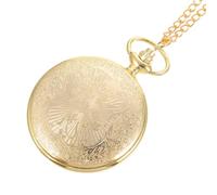CONGARTENO Montre de Poche Rétro en Or Motif Train Décoratif Chaîne Pendentif Montre Souvenir pour Homme et Femme Boîtier en Métal Précision du Chronométrage Accessoire Élégant pour Costumes