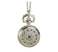 CONGARTENO Montre De Poche Squelette Femme Style Rétro Quartz avec Chaîne Argentée Décoration Délicate Toile Araignée Montre Gousset Élégante pour Tenue Professionnelle