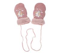 CONGARTENO Moufles D’Hiver Imperméables pour Filles 6-12 Moufles Chaudes en Tissu Technique Doublure Polaire Motif Licorne Rose Taille M pour Ski Activités Extérieures par Temps Froid