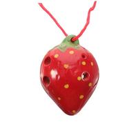 CONGARTENO Ocarina Forme de Fraise Rouge Vif Instrument à Vent Créatif pour Débutants et Garçon Fille Pratique et Cadeau Original pour Amateurs de Musique Couleur Aléatoire