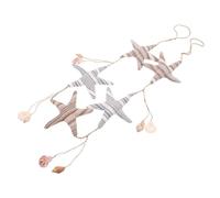 CONGARTENO Ocean Themed Sea Star Garland with Soft Fabric Seashells Lightweight Nautical Wall Decor for Bedroom Bathroom Shower and Beach Party Decorations