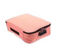 CONGARTENO Organisateur De Certificat Pliable Multicouche en Tissu Imperméable Rose Serrure, Paquet à Documents Ignifugé, Grosse Capacité pour Voyage Et Bureau, Pochette Sécurisée Porte-Passeport