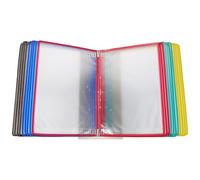 CONGARTENO Organiseur Mural 20 Pochettes A4 en PVC et Métal Présentoir de Bureau Coloré pour Documents et Catalogues Système D’Exposition Murale de Littérature pour Réunions et Rangement