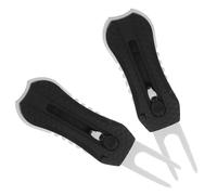 CONGARTENO Outil de Réparation de Divot Golf Télescopique en PE Noir Ressort, Fourchette Multifonctionnelle pour Sport en Extérieur et Réparation de Gazon