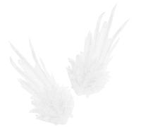 CONGARTENO Paire de Barrettes Épingles à Cheveux Ailes D'ange Blanches Brodées, Décoration de Fête Élégante pour Coiffure Cosplay, Petite Pince Ornements Cheveux Femme, Accessoire Coiffure