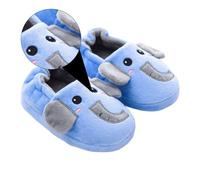 CONGARTENO Pantoufles Garçon Fille Hiver Chaudes et Confortables Mules Cartoon Peluche Éléphant Protection Intégrale Faciles à Enfiler pour Automne et Hiver