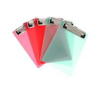 CONGARTENO Paquet De 5 Porte Bloc Transparent Plastique Coloré Pince Basse Mini Porte Notes pour Mémo Tickets et Listes Clip Résistant pour Usage Quotidien Couleur Aléatoire