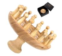 CONGARTENO Peigne de Massage Naturel Portable Résistance Élevée Dents Lisses Rondes pour Chevelu et Corps Outil Multifonction pour Cheveux Longs et Épais Usage Humide ou Sec
