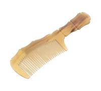 CONGARTENO Peigne en Corne Naturelle 18 CM Sculpté Peigne à Main de Massage du Cuir Chevelu pour Soins Capillaires Anti-Statique Maison et Voyage