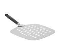 CONGARTENO Pelle à Pizza Perforée en Acier Inoxydable Argenté Spatule de Transfert Légère avec Surface Ajourée pour Cuisson Croustillante pour Four à Pizza et Usage Professionnel