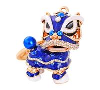 CONGARTENO Pendentif Lion Créatif Style Chinois Porte Clés Mode et Accessoire Sac et Voiture Bleu Original