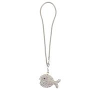 CONGARTENO Pendentif Poisson Transparent Blanc avec Strass Ab Scintillants Breloque Suspendue pour Voiture Décoration pour Rétroviseur Accessoire Intérieur Présent Original pour Noël