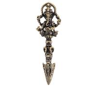 CONGARTENO Pendentif Vajra Dorge Tibétain en Laiton Vieilli Amulette Amulette Bouddhiste Pilon Démon à Quatre Brins Décoration Tibétaine Vintage Bijou Spirituel Feng Shui