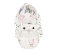 CONGARTENO Petit Hippopotame en Cristal Clair Rose, Décoration Élégante et Artisanale pour Étagère de Cheminée ou Tableau de Bord de Voiture