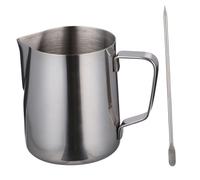 CONGARTENO Pichet Mousse Lait Inox avec Latte Art Pen Pichet Mesureur Précis Accessoire Café pour Espresso et Cappuccino Robuste et Antirouille Maison et Bar
