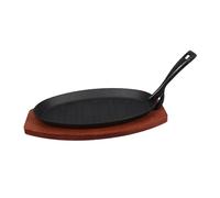 CONGARTENO Plaque de Cuisson Fonte avec Base Poêle Grill Rayée pour Barbecue Répartition Uniforme Chaleur et Marquage Visuel pour Steak et Fajitas