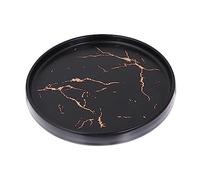 CONGARTENO Plateau Décoratif Céramique Ronde Effet Marbre Noir pour Bijoux et Accessoires Porte Bagues Élégant et Support Multifonction pour Bureau et Maison