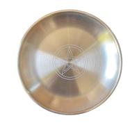 CONGARTENO Plateau Pentacle Acier Inoxydable pour Rituel Shaman Décor Doré Résistant et Facile à Nettoyer Plateau Cérémonial et Décoratif Polyvalent pour Maison et Temple