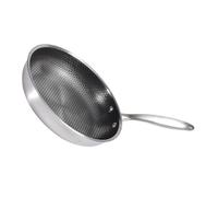 CONGARTENO Poêle à Frire Inox Nid Abeille pour Camping et Cuisson Œufs Steak Fond Plat Résistant Compatible Gaz et Plaques Électriques Cuisson Polyvalente pour Plein Air et Cuisine