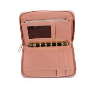 CONGARTENO Portefeuille Gestion Budget avec Pochette Zippée Et Séparateurs PU Rose pour Espèces Et Cartes