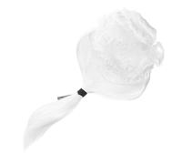 CONGARTENO Postiche Bou Blanche en Fibres Haute Température, Taille Unique, Postiche Ajustable Style Juge Américain pour Costume Halloween et Soirées Cosplay Homme