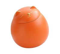 CONGARTENO Pot de Rangement Céramique Hermétique pour Thé Maneki Neko Orange Contenant de Conservation Polyvalent pour Aliments Secs