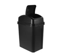 CONGARTENO Poubelle à Couvercle Pivotant en PP Noir pour Petits Espaces | Ouverture Large, Style Simple Moderne, Légère à Déplacer, pour Chambre, Bureau et Logement Loué