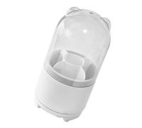 CONGARTENO Rotating Makeup Brush Organizer with Lid Transparent Compartment Storage for Brushes Lipsticks and Small Items Practical Tabletop