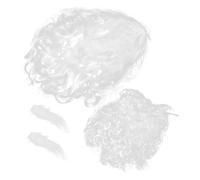 CONGARTENO Santa Claus Wig Beard Set Cosplay Costume Père Adulte Barbe Blanche Longue avec Sourcils Perruque Bouclée Sécurisée pour Fête et Halloween