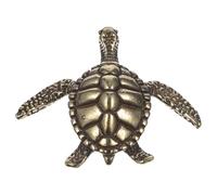 CONGARTENO Sculpture Laiton Tortue Décorative Dorée Statue Solide pour Bureau et Intérieur Ornement Animal Vif pour Maison et Collection