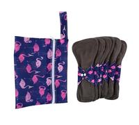 CONGARTENO Serviette hygiénique réutilisable en fibre naturelle avec pochette étanche pour maternité et règles confortable lavable et portable pour voyage et sport