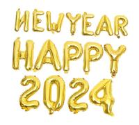 CONGARTENO Set de Ballons Aluminium Numérotés Dorés pour Décoration Fête Nouvel An Résistant pour Centre de Table et Mur Kit Complet pour Réveillon et Célébrations