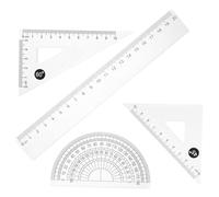 CONGARTENO Set de Règle Géométrique Rapporteur Équerre et Règle Droite Plastique Transparent Outils de Dessin pour École et Mathématiques Kit de Géométrie pour Élèves