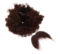 CONGARTENO Set Perruque Afro et Moustache Fausse Marron pour Homme Accessoire Déguisement Pirate Kit Barbe Réaliste Réutilisable Confortable et Sûr pour à Thème et Halloween
