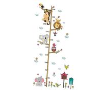 CONGARTENO Sticker Mural Chartre de Croissance Garçon Fille Animaux Jungle Décoration Murale Chambre Garçon et Pépinière Autocollant PVC Écologique Facile à Coller