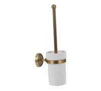 CONGARTENO Support Brosse WC Antique Porte Gobelet Céramique Blanche Finition Bronze Huilé Corrosion Design Européen Rétro pour Salle de Bain