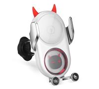 CONGARTENO Support de Chargeur Téléphone Voiture sans Fil Rotatif avec Lumière Ambiante Tactile Fixation Aérienne Recharge Rapide Compatible Smartphones