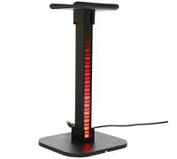 CONGARTENO Support pour Casque Audio RGB Éclairage USB Détachable, Coussinet Antidérapant, Compatible Accessoires Informatique, Accessoire Bureau de Jeu pour Organiser Espace de Travail