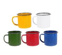 CONGARTENO Tasses Émaillées Vintage Ensemble 5 Pièces 6.5X6 CM Résistantes Usage Camping Bureau Boissons Chaudes Froides