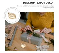 CONGARTENO Théière Décorative Cuivre Brossé Ornement Rétro Compact pour Décoration Maison et Bureau Cadeau Artistique pour Noël et Collection