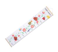 CONGARTENO Toise de Croissance Murale Rouleau Pratique Motif Fleur Cartoon Style Nordique en Bois et Toile Peinte Blanche pour Garçon et Filles pour Chambre Garçon et Filles