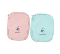CONGARTENO Trousse de Premiers Secours Portable 2 Pièces Vert Clair et Rose Clair, Grosse Pochette à Pharmacie Légère Fermeture Éclair Intégrale, pour Camping, Randonnée, Voyages et Urgences