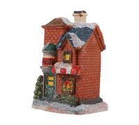 CONGARTENO Villa Lumineuse LED de Noël avec Lumière Jaune Décoration de Table Festive pour Fête Dhiver Maison Miniature Résine avec Neige Scintillante Ornement pour Intérieur et Jardin