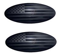 CONGCONG Emblème Ford Ovale en Aluminium Noir pour Grille Avant et arrière de 24,1 cm pour Ford F150 2015-2023/2 pièces/Noir