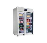 Congélateur 1400 Litres En Inox GN 2/1 Avec Portes En Verre, 10°/ 22°C, Isolation 85 mm Wifi Virtus BMB0033/FN