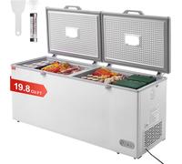 Congélateur bahut VEVOR, 19,8 pieds cubes / 561 L Congélateur bahut avec partie supérieure divisée & double couvercle verrouillable, Congélateur bahut commercial indépendant & 4 paniers amovibles