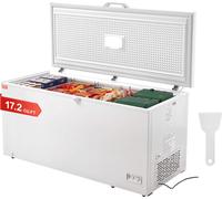 Congélateur bahut VEVOR, 488 L Congélateur bahut & 4 paniers amovibles, Congélateur bahut commercial indépendant avec porte ouverte par le haut & couvercle verrouillable, 7 niveaux de température régl
