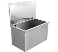 Congélateur coffre 122 L, glacière encastrable en inox , Bac à glace avec couvercle à charnière et bonde de vidange 71x40x43cm Blanc
